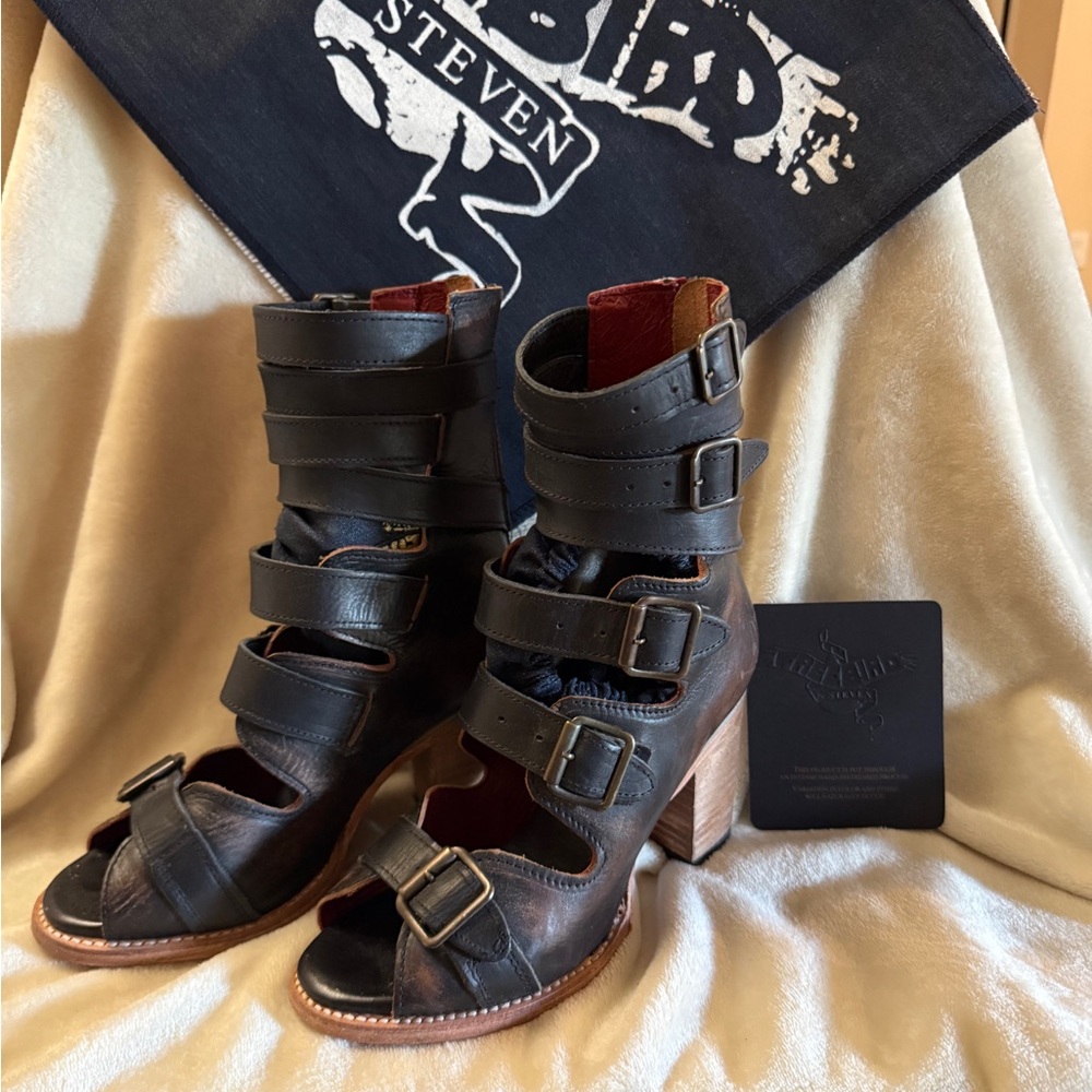 Freebird by Steven Black Strappy Heeled Boots